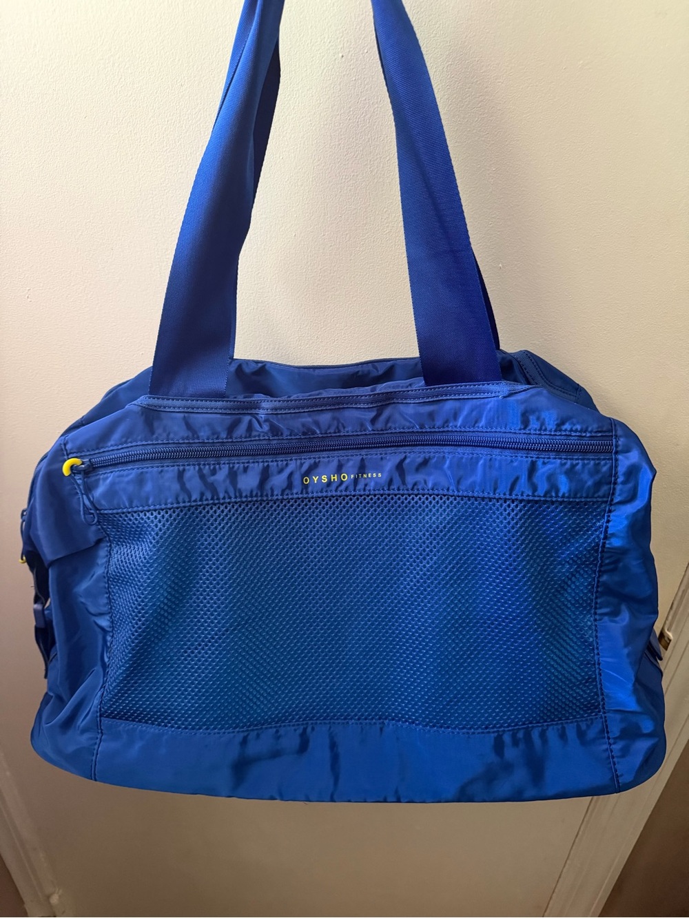 Ladies Oysho Blue Nylon Gym Bag